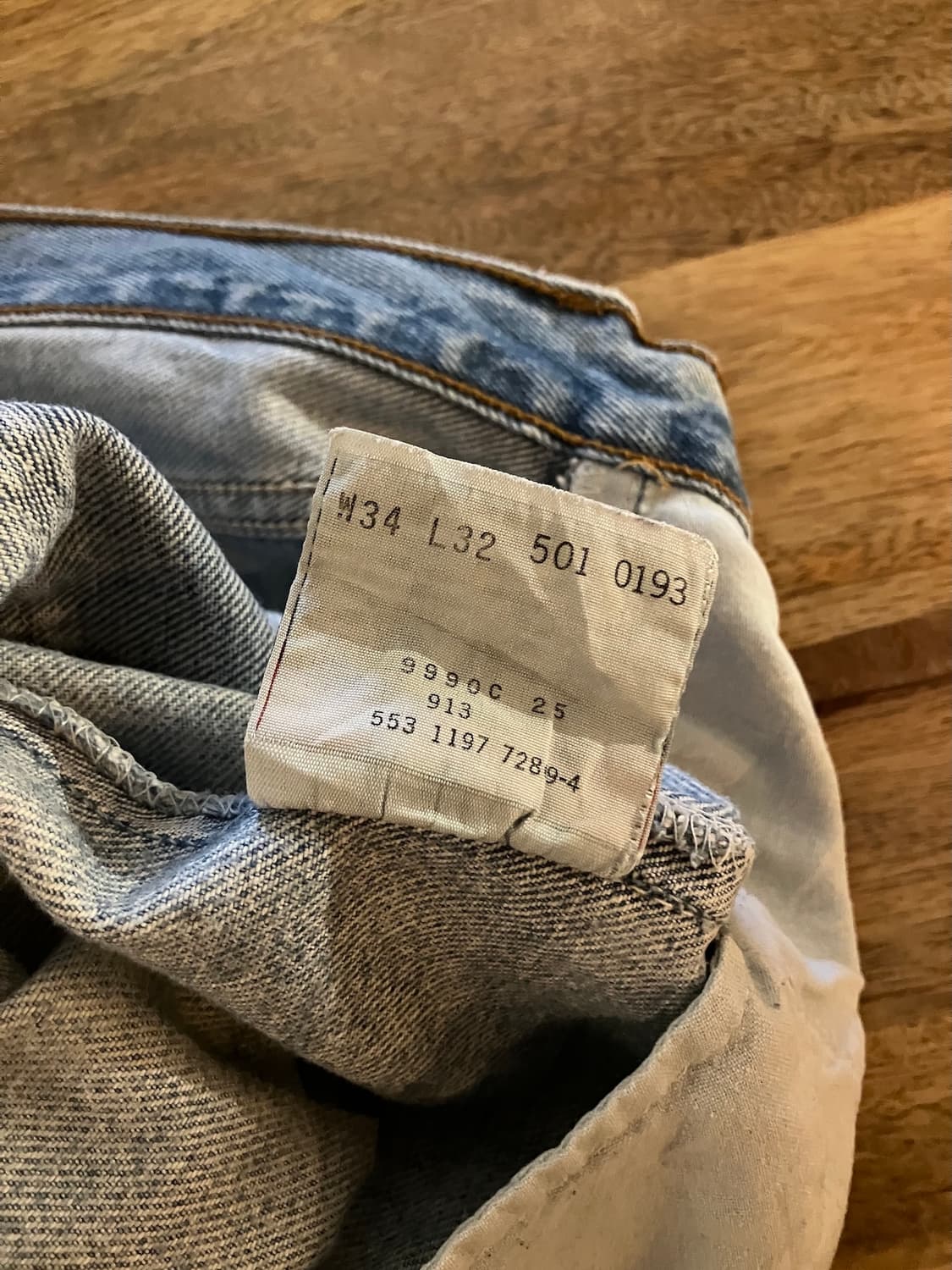 90s USA 빈티지 리바이스 501 데님 팬츠 상품이미지10