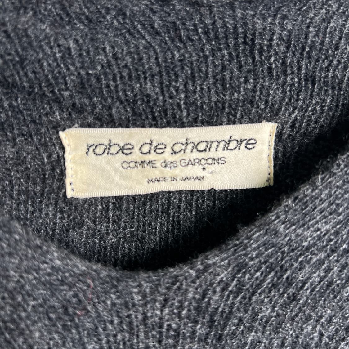 꼼데가르송 로브 드 샹브르 차콜 울 니트 스웨터  상품이미지4