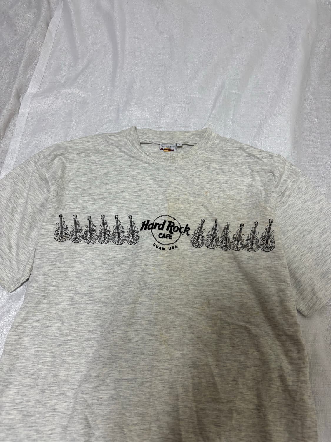 “Hard Rock Cafe” guitar Print Grey Tee 상품이미지4