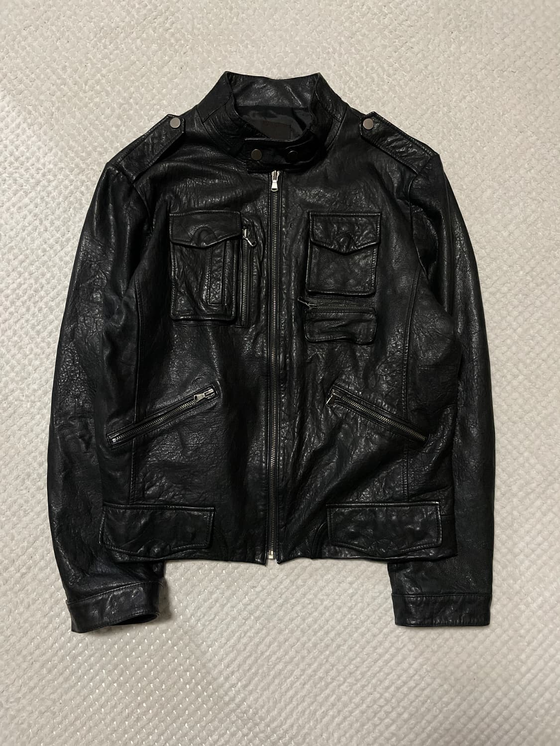 NORTH BEACH 웨스턴 무드 램스킨 양가죽 레더 자켓 상품이미지1