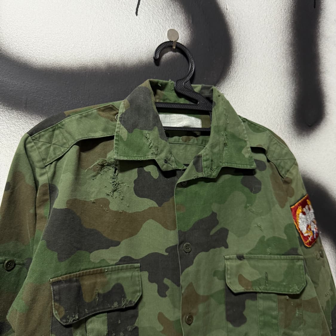 VTG 빈티지 그런지 카모 플라주 밀리터리 패치 립스탑 자켓 상품이미지3