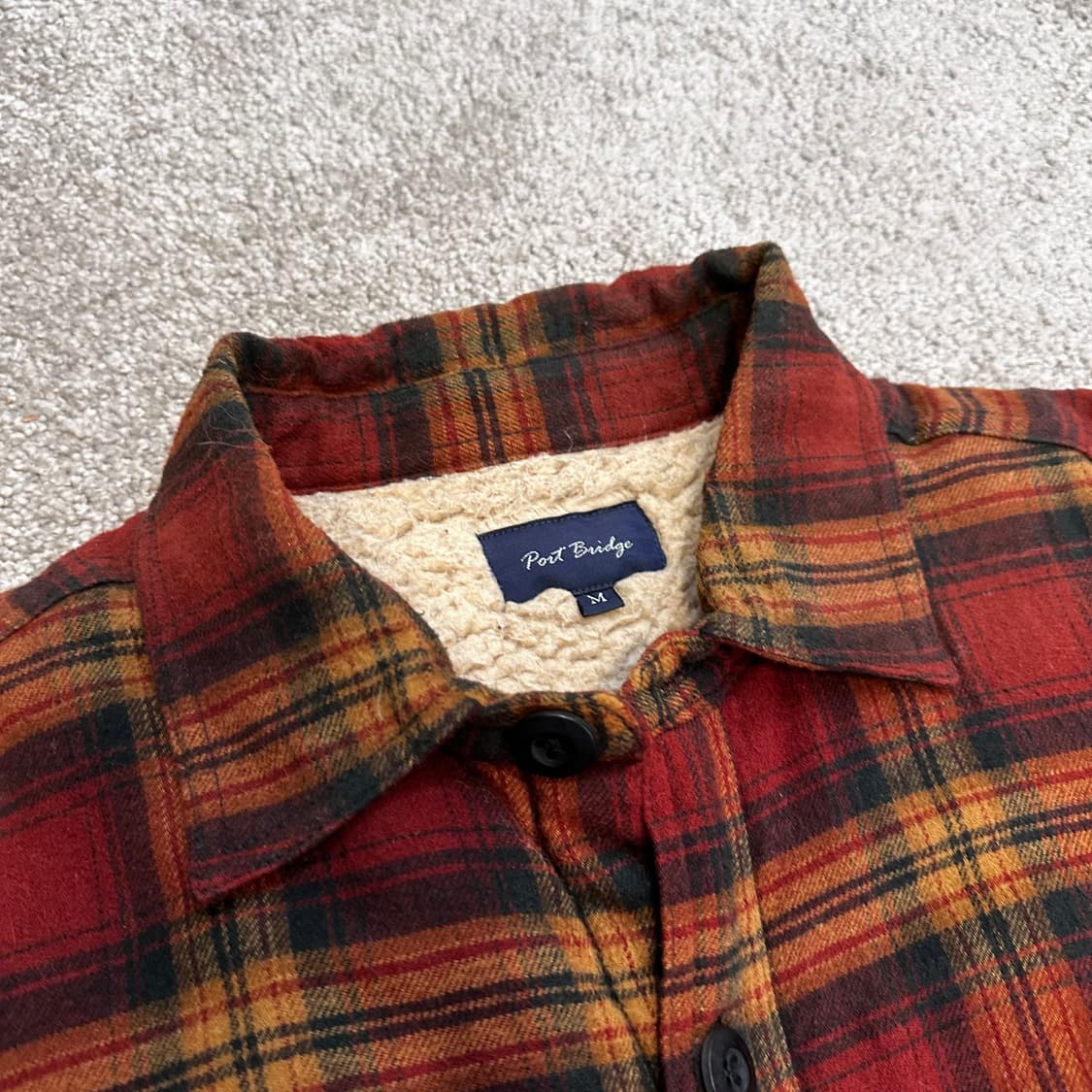 빈티지 브라운 체크 쉐르파 셔츠(자켓)M 상품이미지2