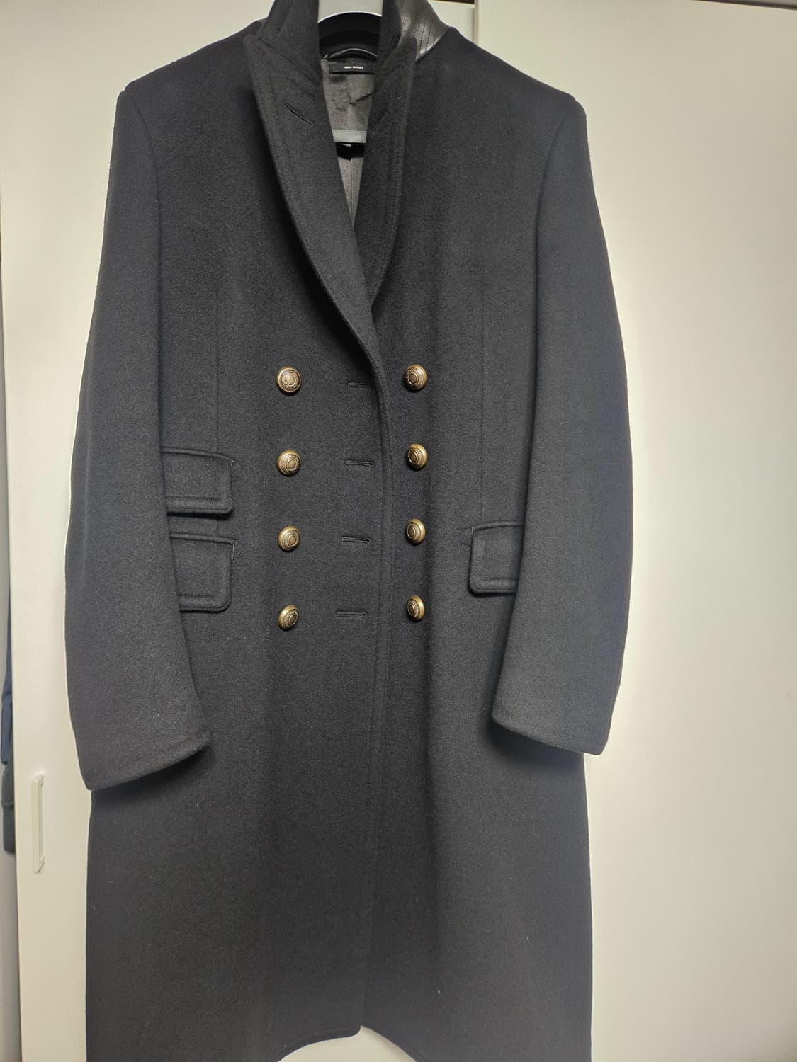 톰포드 코트 레더카라 디테일 울캐시미어 더블코트 상품이미지3