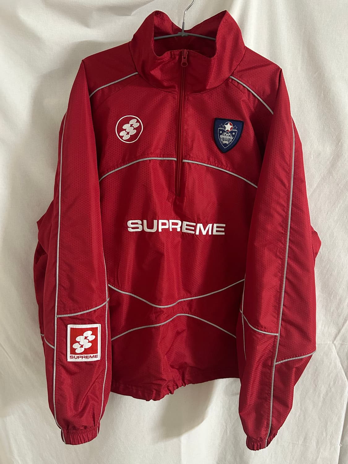 슈프림 리플렉티브 파이핑 풀오버 레드 L 상품이미지1