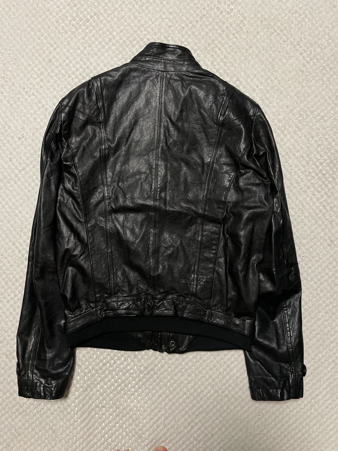 DRESS TO KILL 웨스턴 무드 램스킨 양가죽 바이커 절개 레더 상품이미지3