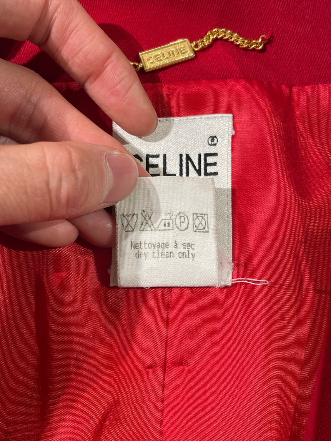 셀린느 레드 금장 버튼 울 블레이저 상품이미지8