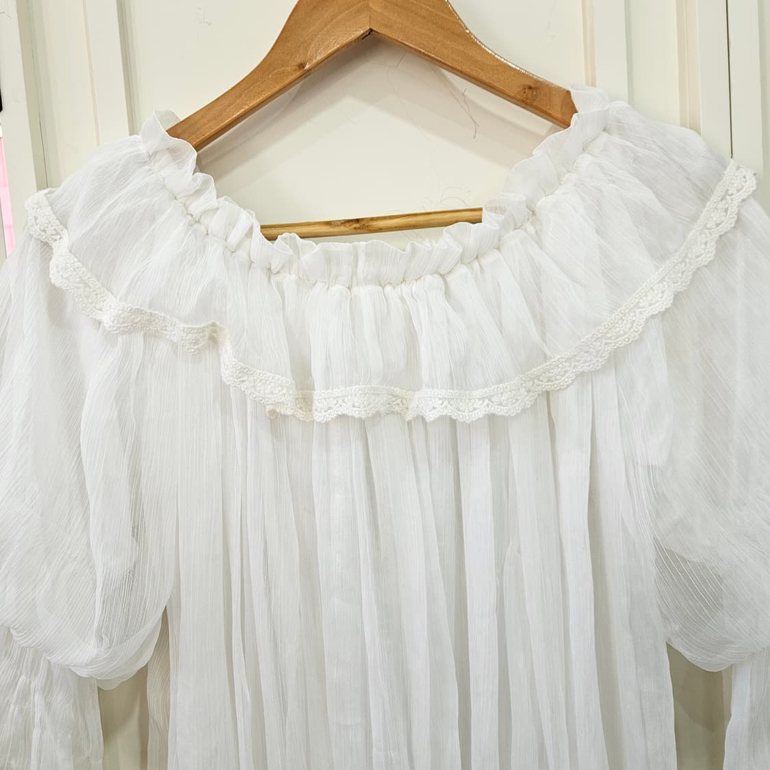 리즈리사(LIZ LISA) 레이스 쉬폰 오프숄더 블라우스 상품이미지7