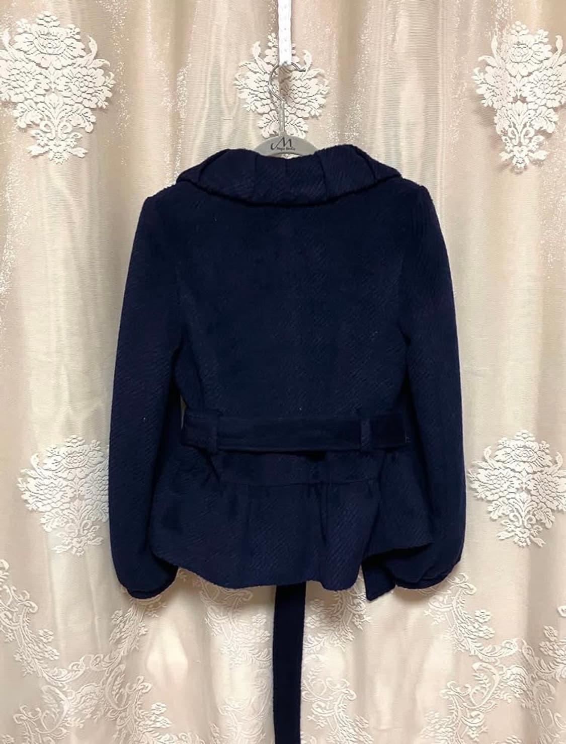 빈티지 네이비 더블버튼 셔링 자켓 상품이미지2