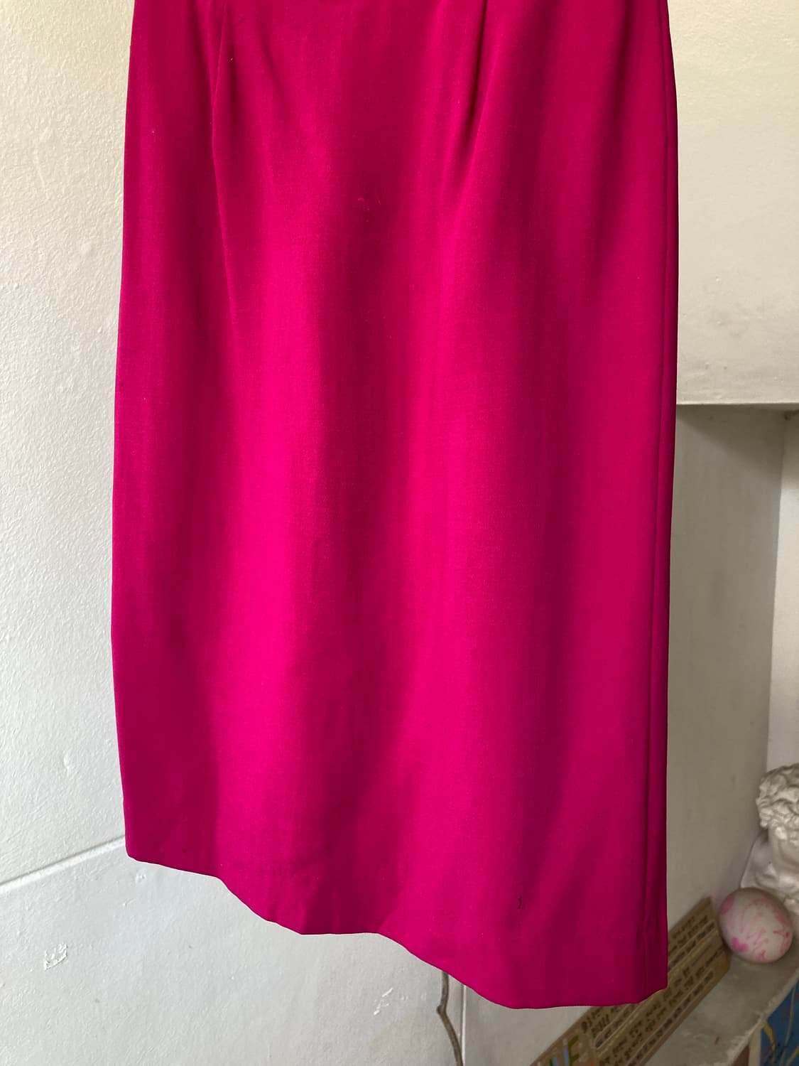 울 100% 미디 컬러 스커트 상품이미지3