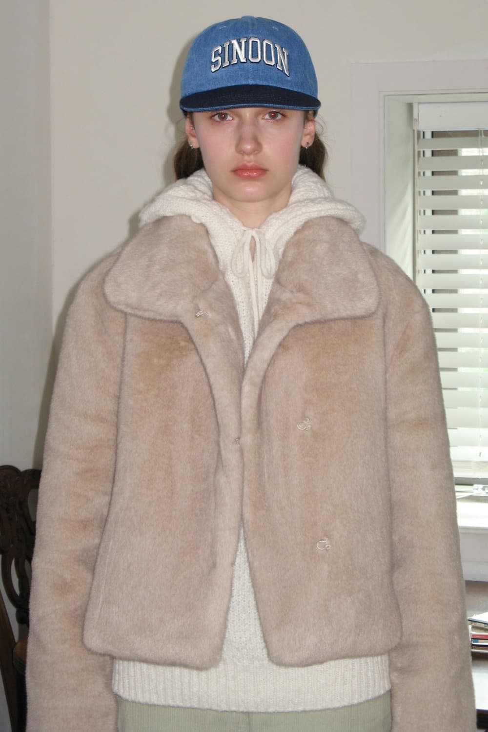 시눈 Short Fur Jacket (Ash Gray) 상품이미지1