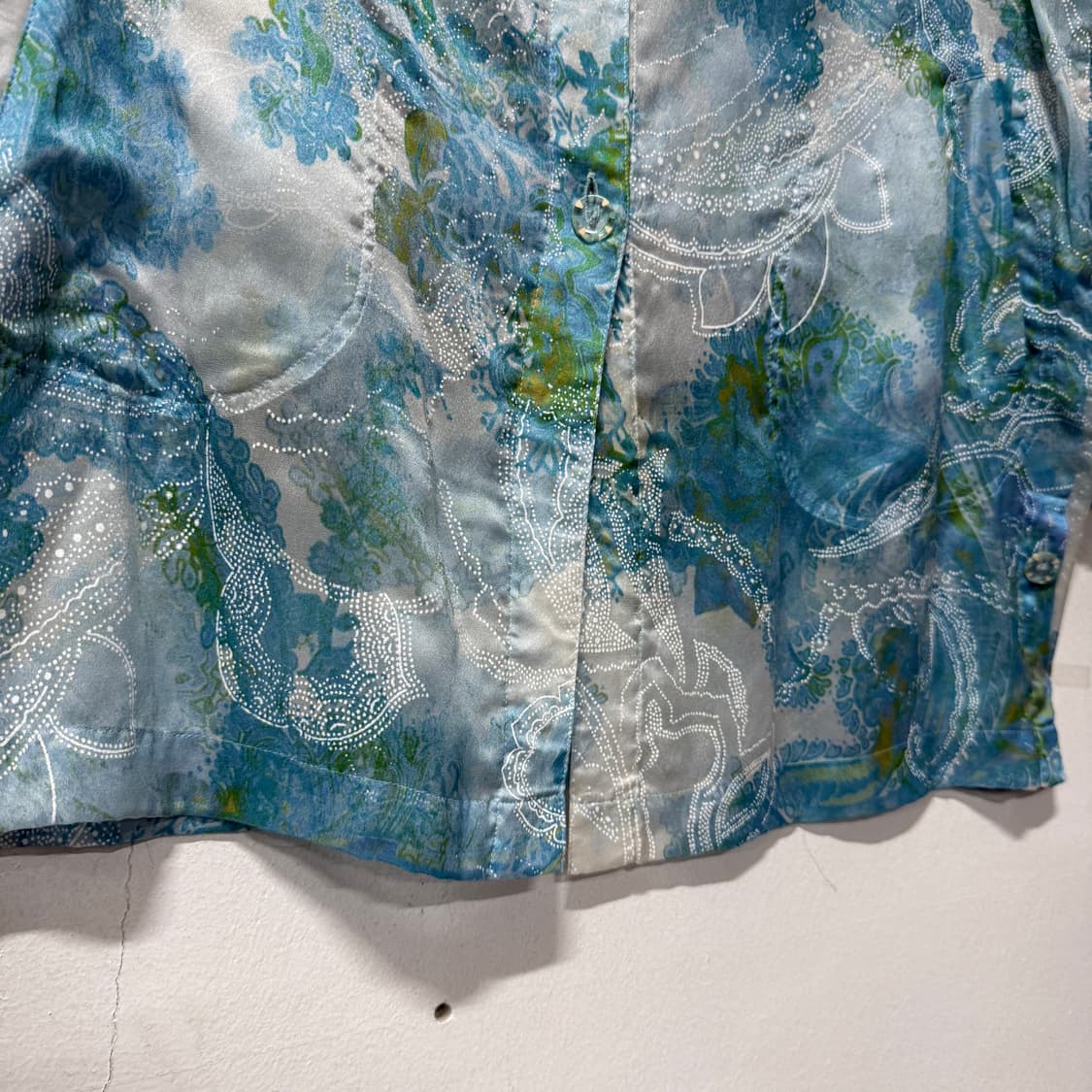 VTG 빈티지 오리엔탈 사파이어 패턴 오간자 시스루 셔츠 상품이미지4