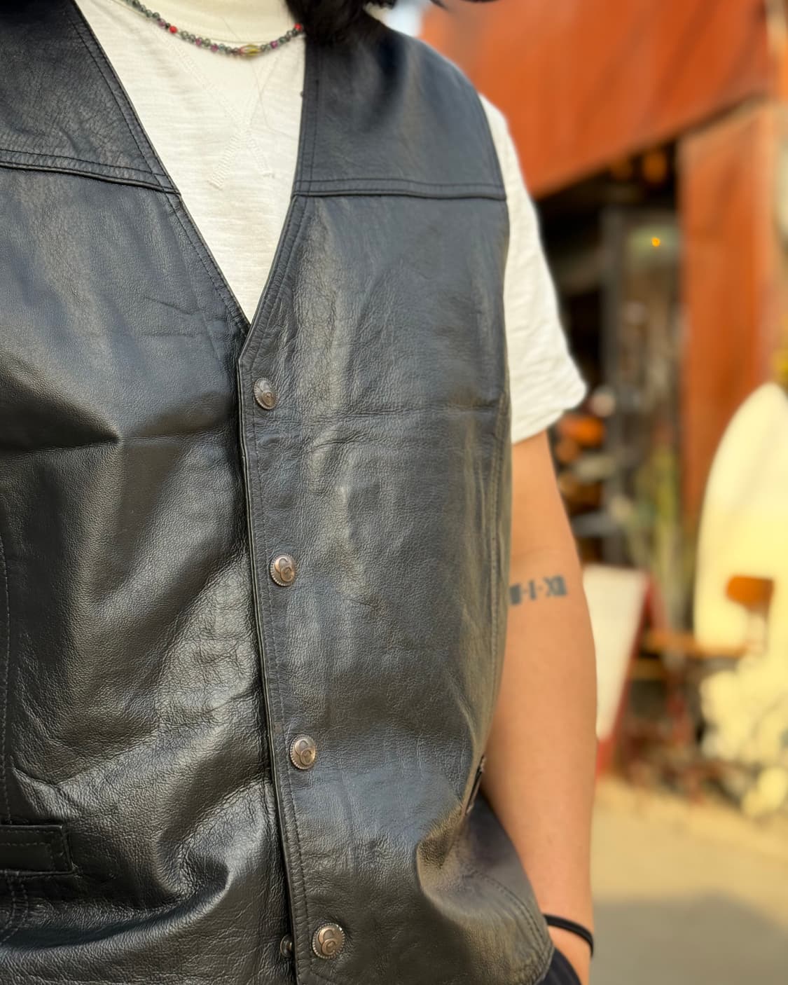 90-00‘s 크리플 크릭 레더 웨스턴 베스트 XL 상품이미지10