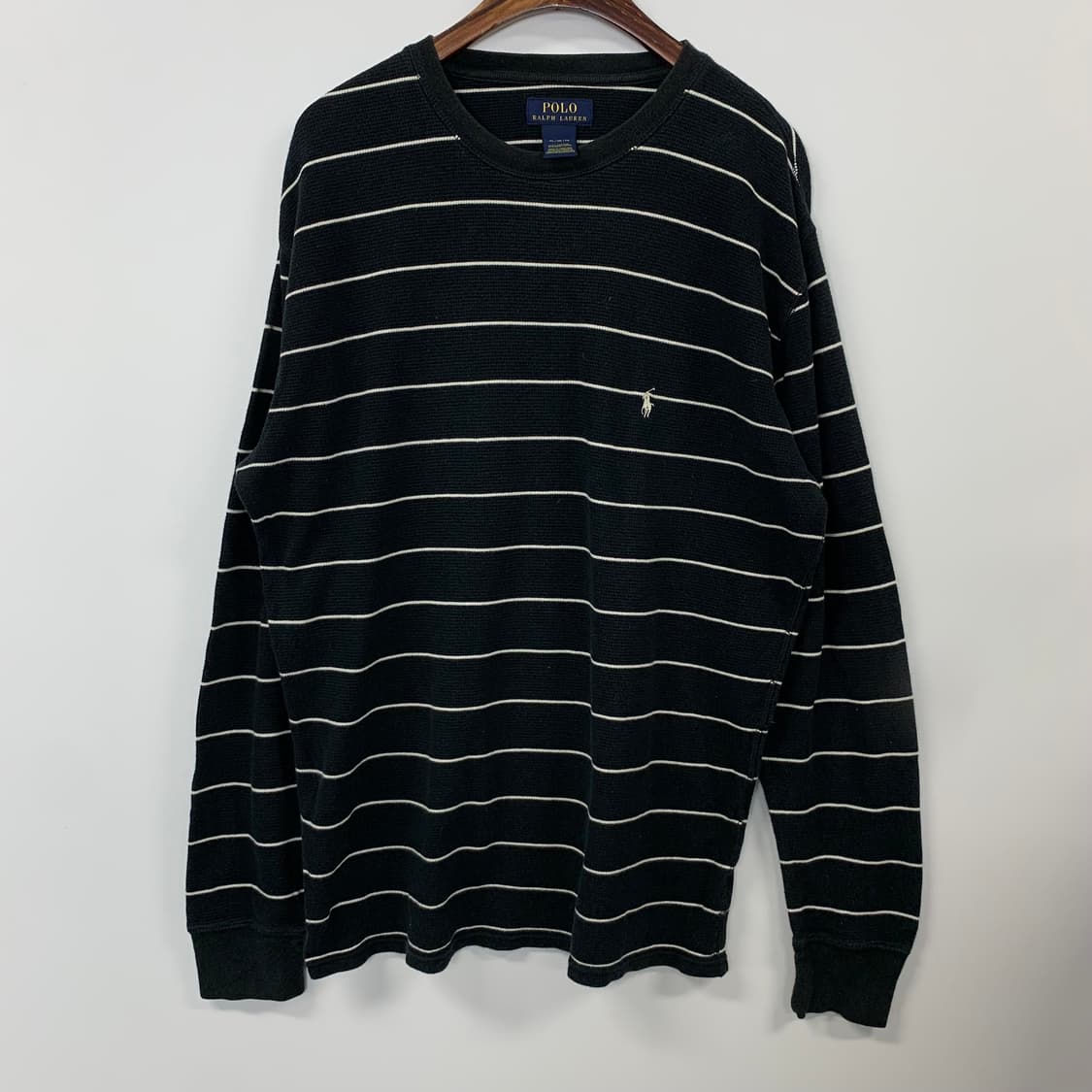 폴로 랄프로렌 신형 스트라이프 블랙 와플 니트 상품이미지2