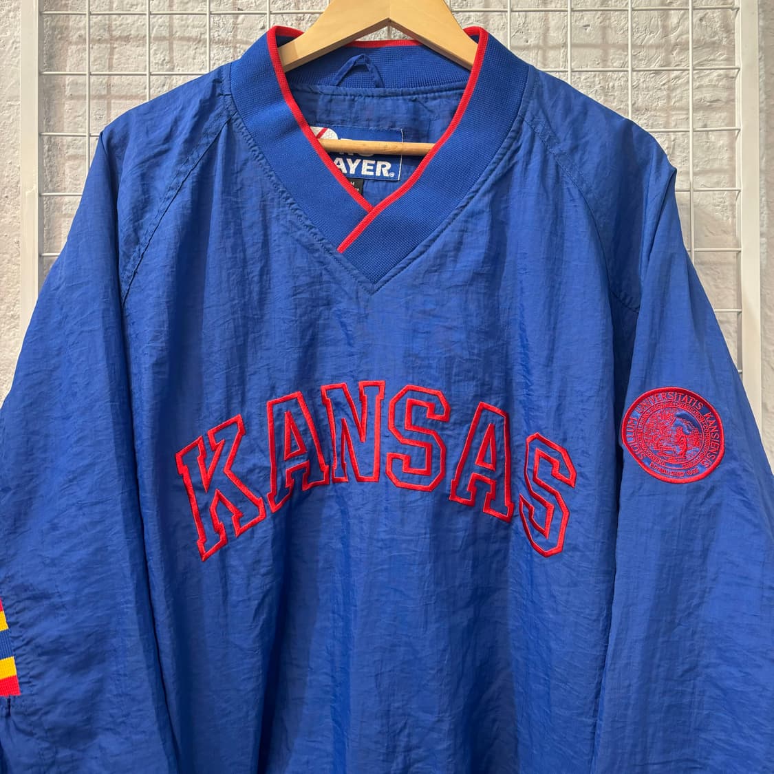 90s 프로 플레이어 올드스쿨 캔자스 제이호크스 웜업 M 상품이미지3