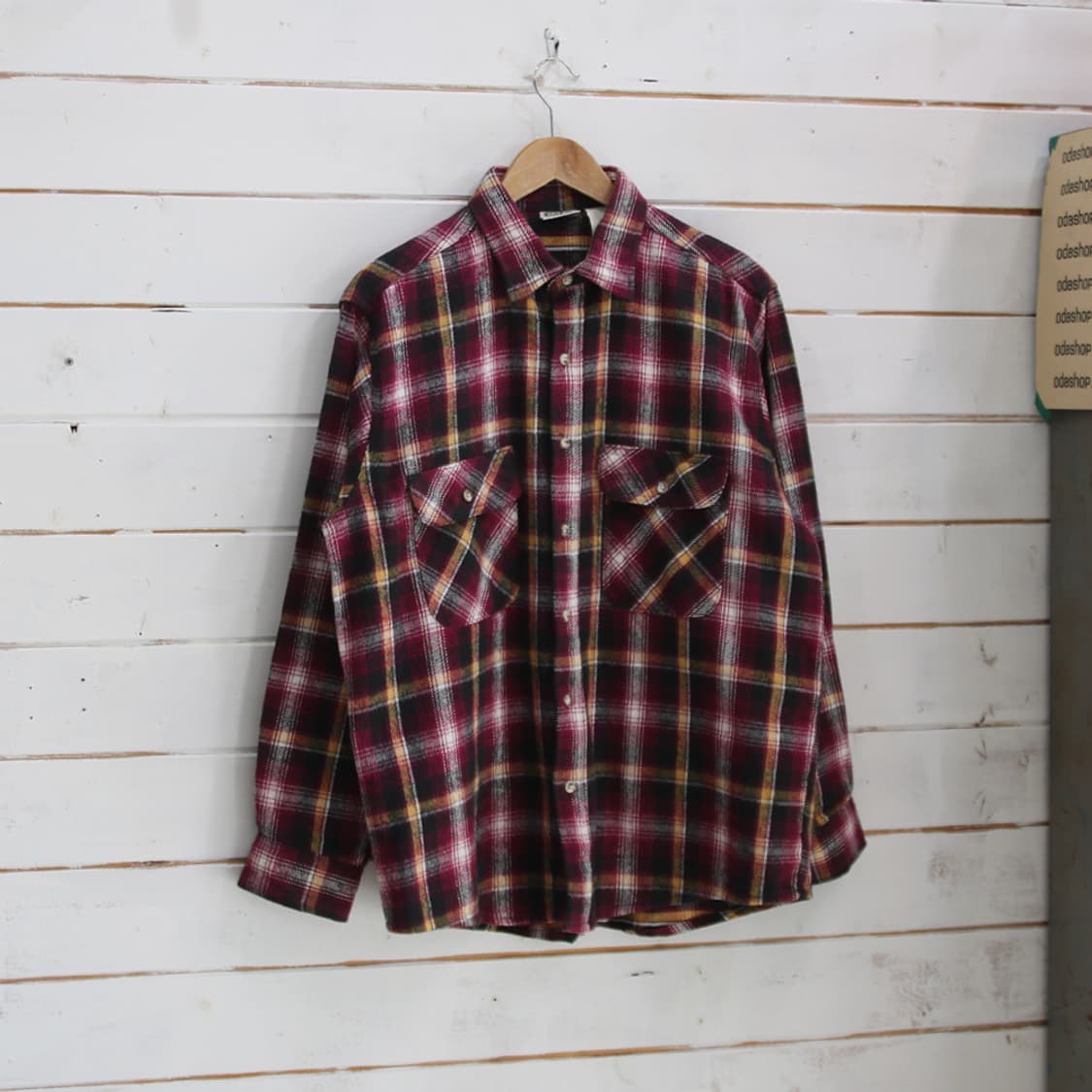 (착용컷) 90's FIVE BROTHER 체크 셔츠 (남성용 L) 상품이미지2