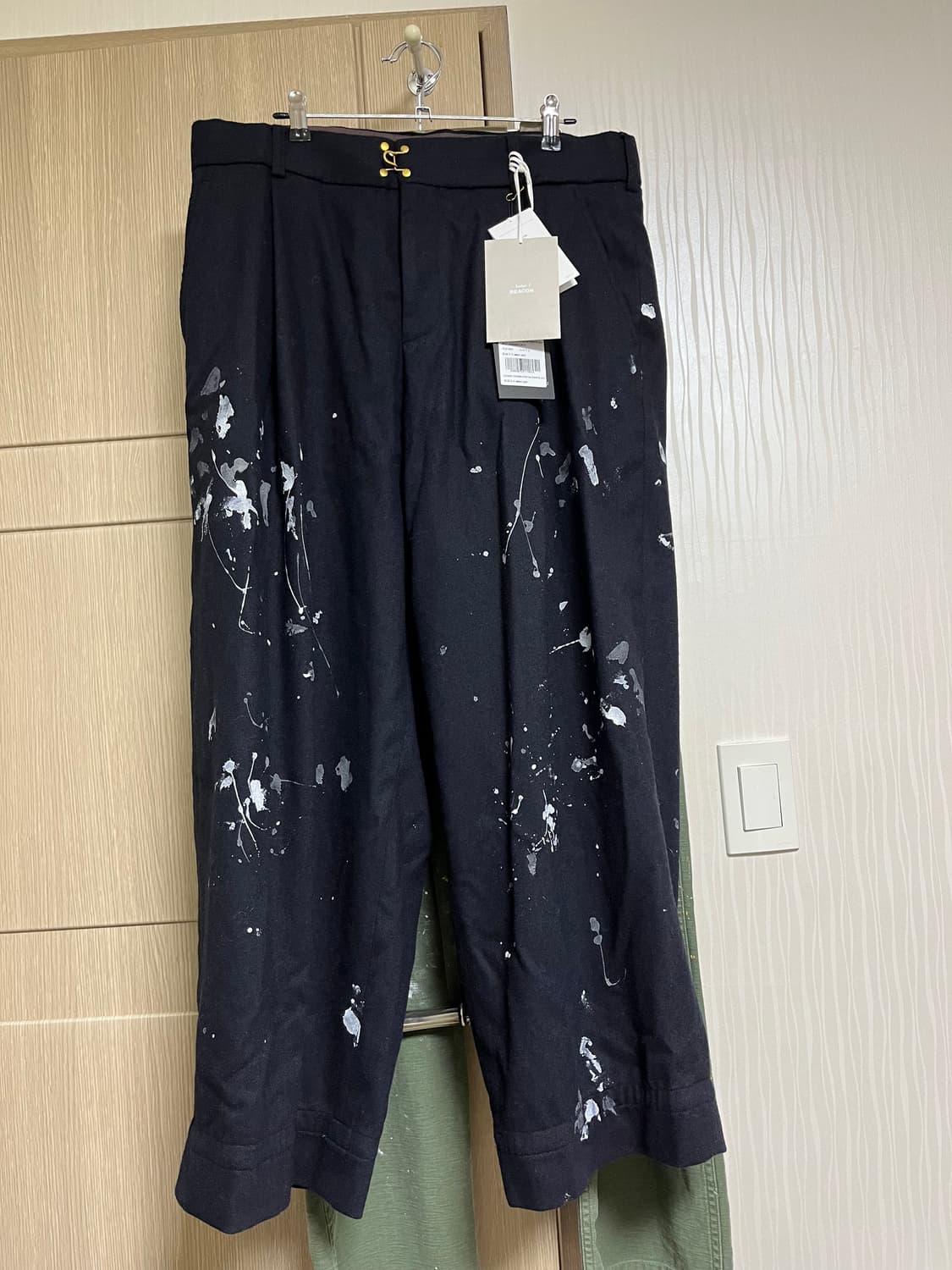 kolor 울 플란넬 페인팅 팬츠 네이비 3 상품이미지3