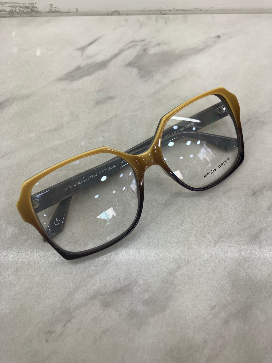 앤디 울프 Andy wolf 앤틱 모카옐로우 스퀘어 뿔테 안경 상품이미지1