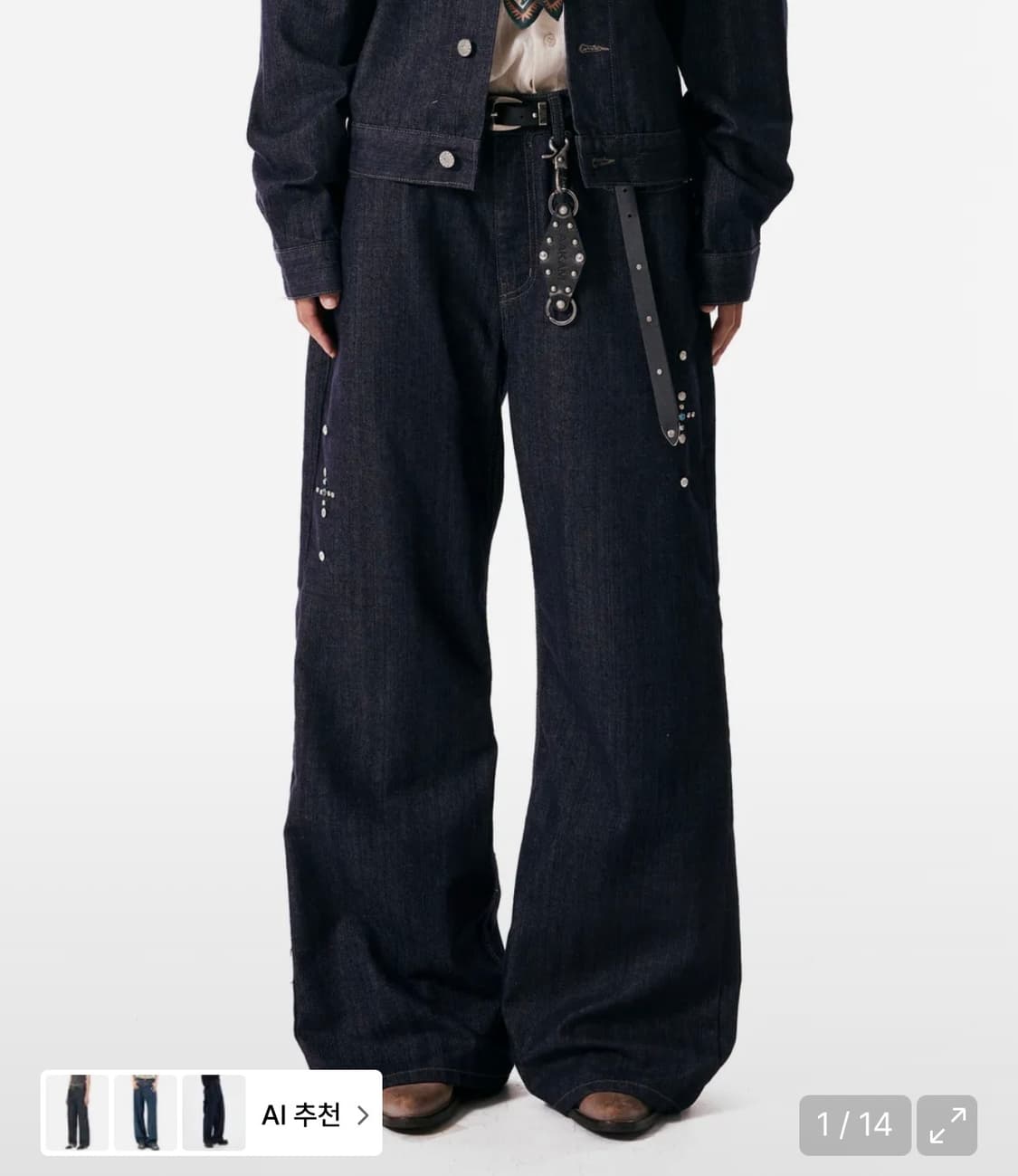AAKAM WesternStuddedDenimPants(DarkBlue) 상품이미지2