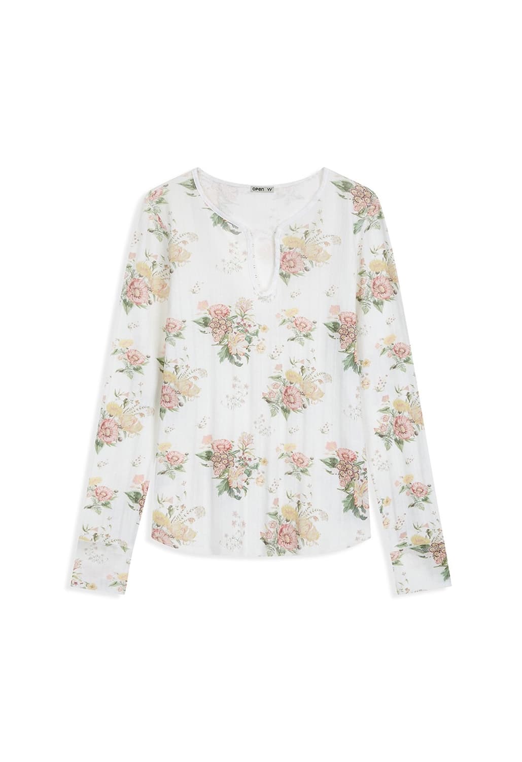 구해요) OPEN YY FLORAL HOOK HENLEY SLEEVE 상품이미지1