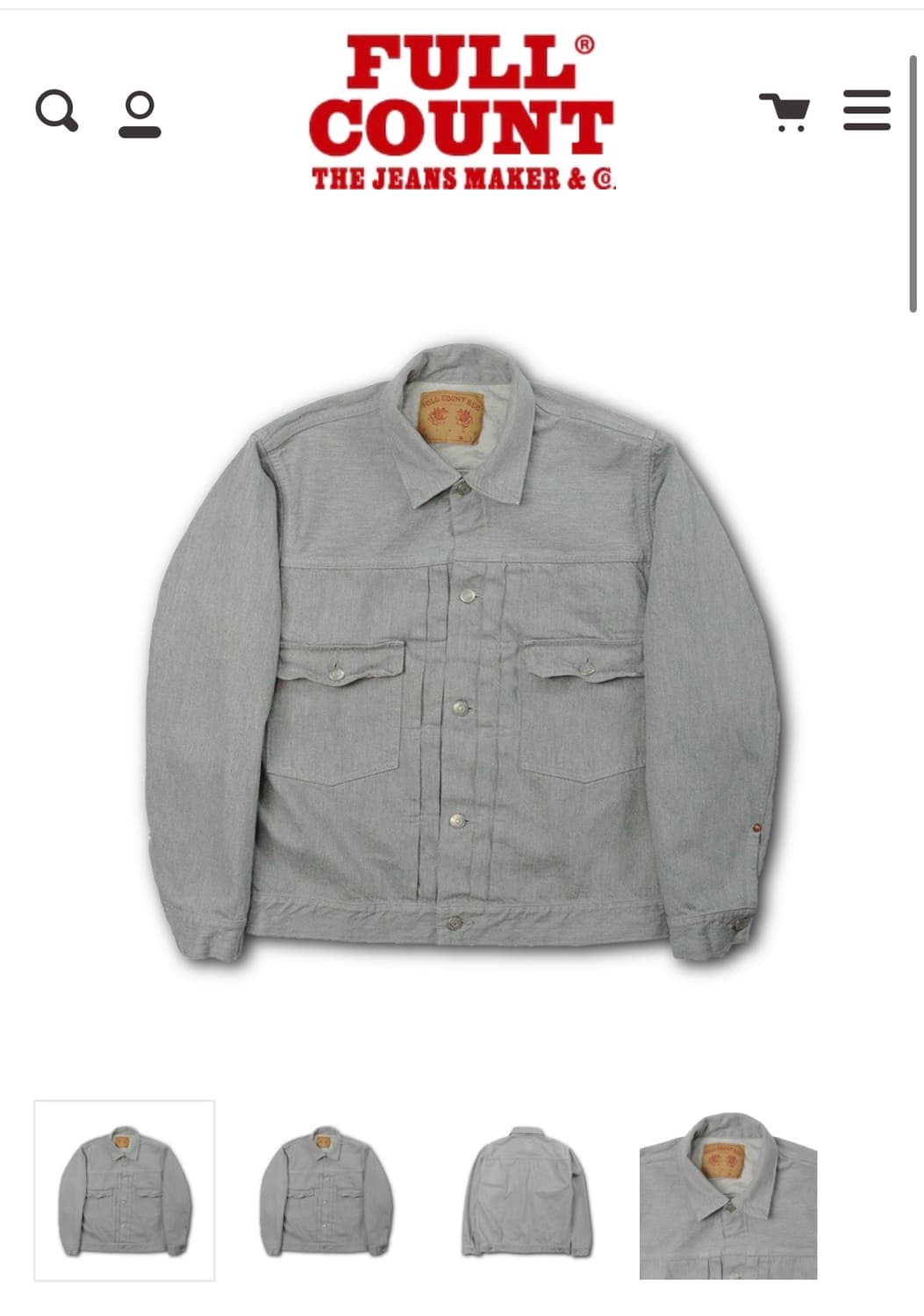 풀카운트 데님 2102 그레이 자켓 상품이미지1
