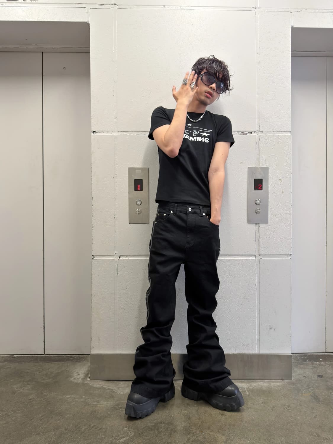 Black Venom Coated Bootcut Denim 상품이미지5