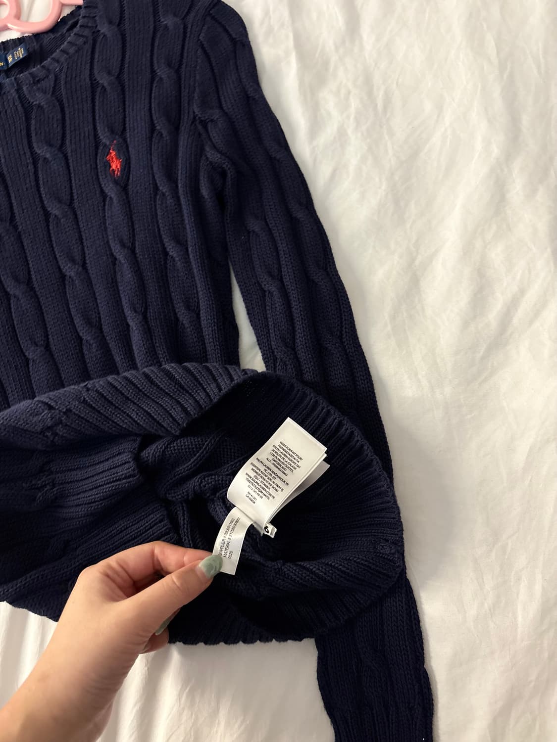 폴로 네이비 꽈배기 니트 상품이미지4
