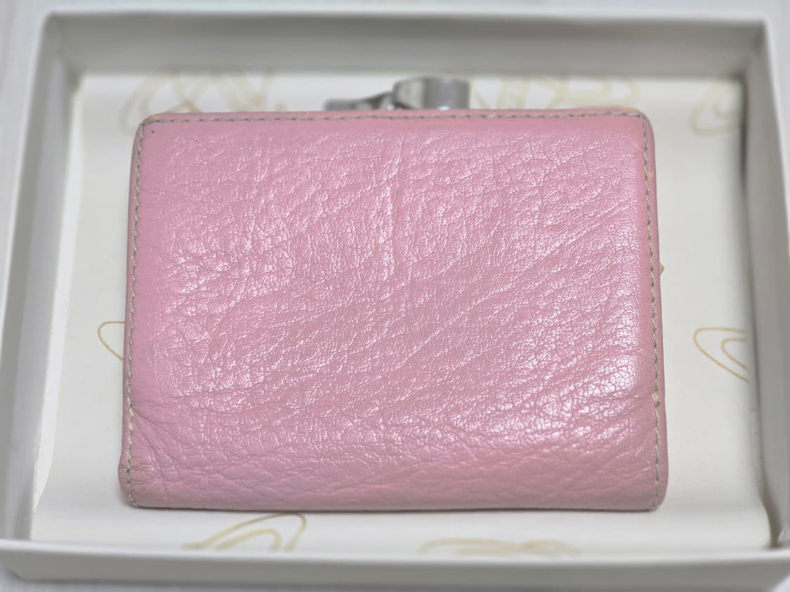 일본 빈티지 비비안 웨스트우드 핑크 가죽 반지갑 상품이미지3