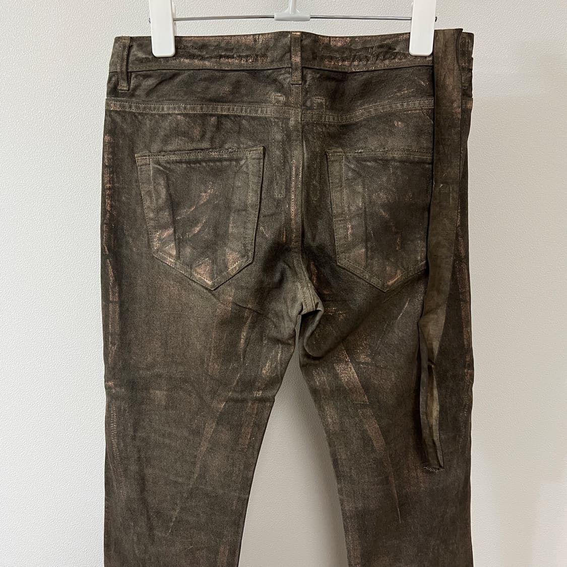 릭오웬스 09SS "STRUTTER" 왁스 코팅 바나나 컷 데님 팬츠 상품이미지5