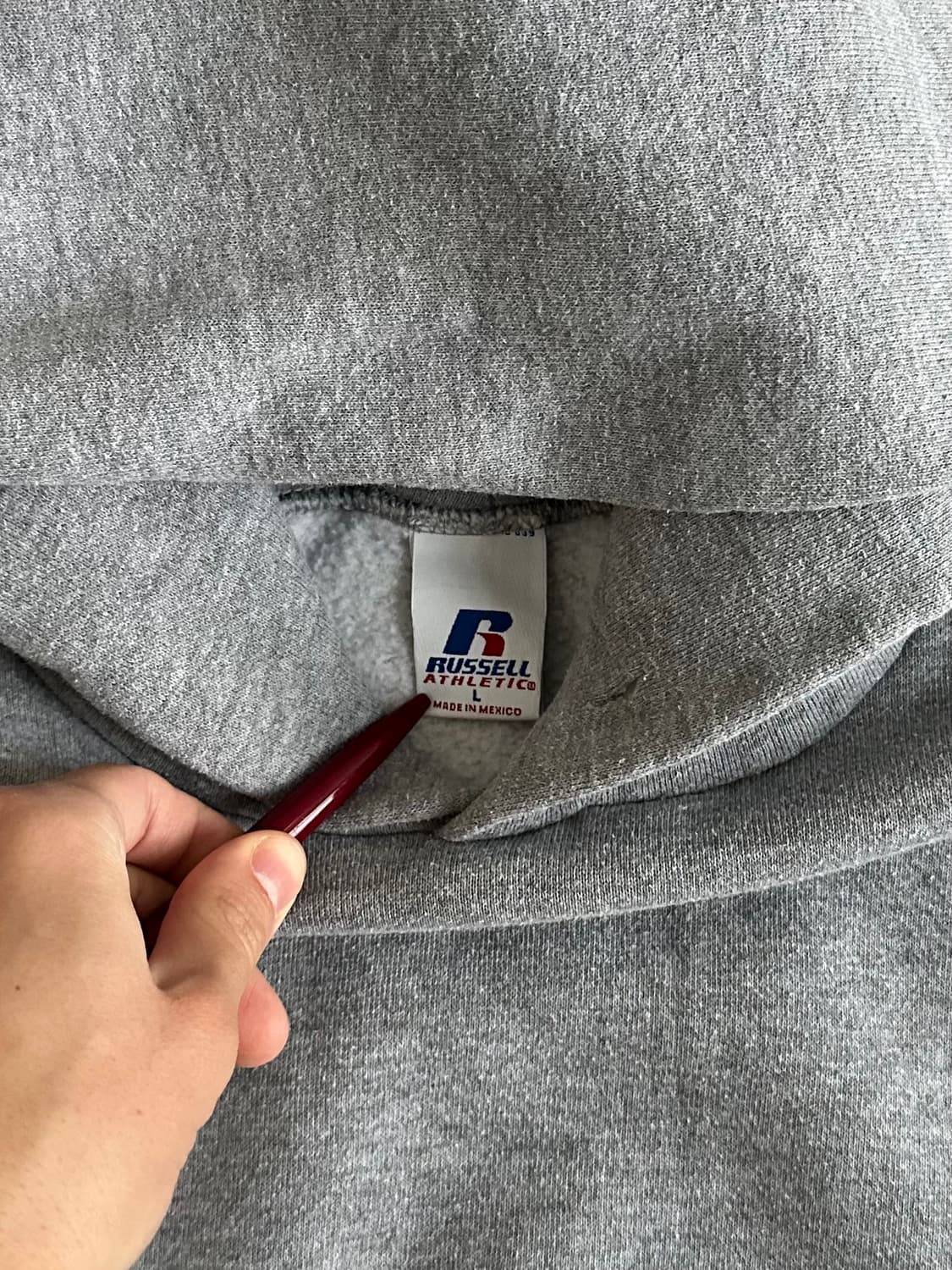 00s 빈티지 러셀 후드 그레이 L 상품이미지7