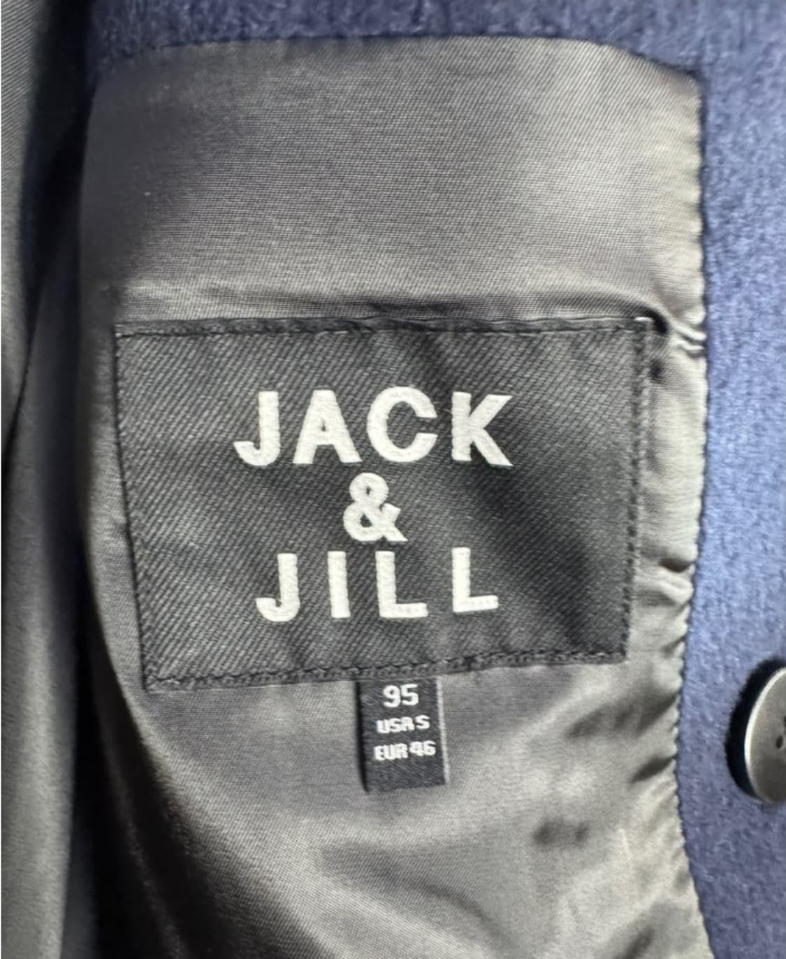 JACK&JILL(정품)지적이고 우아한 네이비컬러 울 더블코트 하프코트 상품이미지4