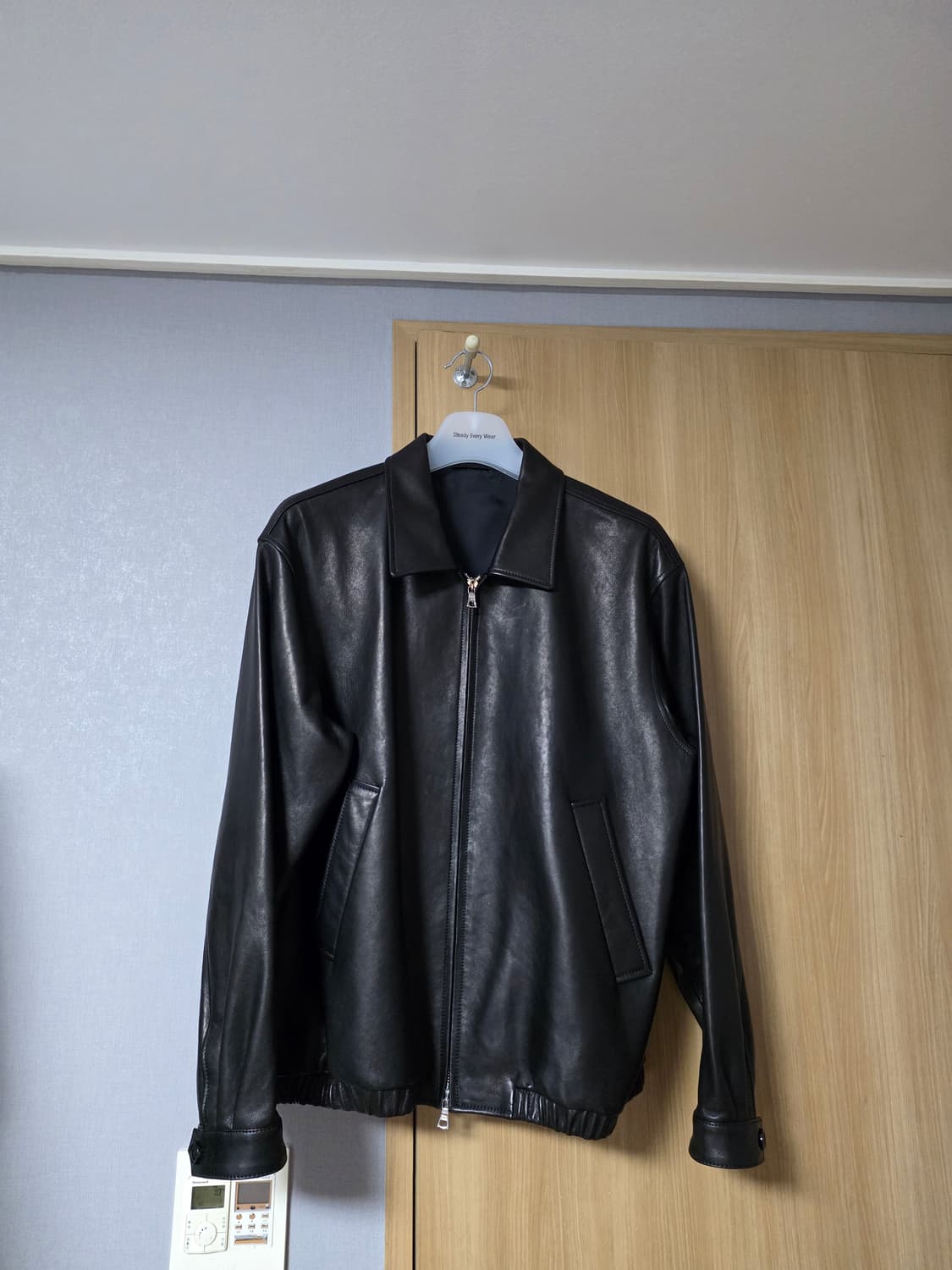 [2] 스테디에브리웨어 레더 블루종 자켓(블랙) 상품이미지1