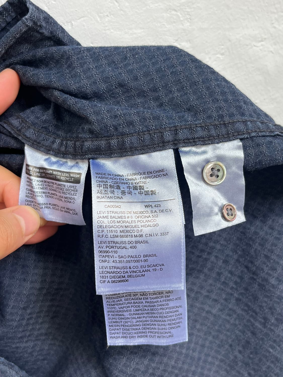 Levis 네이비 시어서커 긴팔셔츠 남방 L 상품이미지6