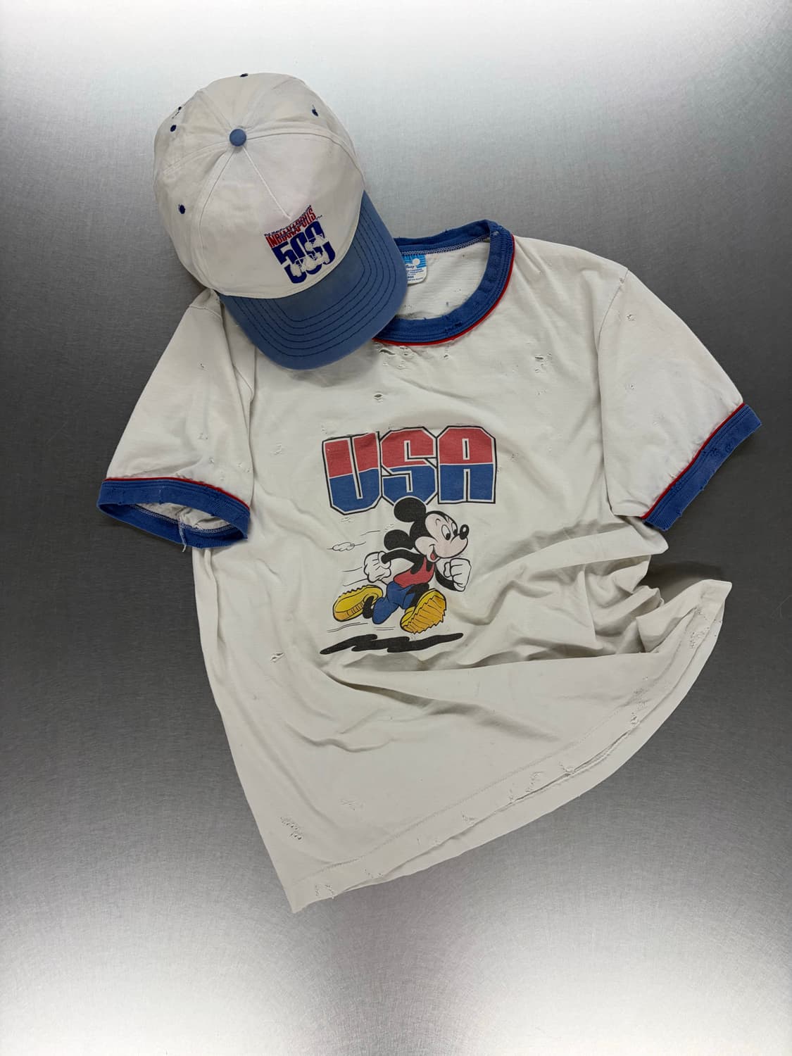 빈티지 디즈니 USA 미키마우스 링거 티셔츠 상품이미지8