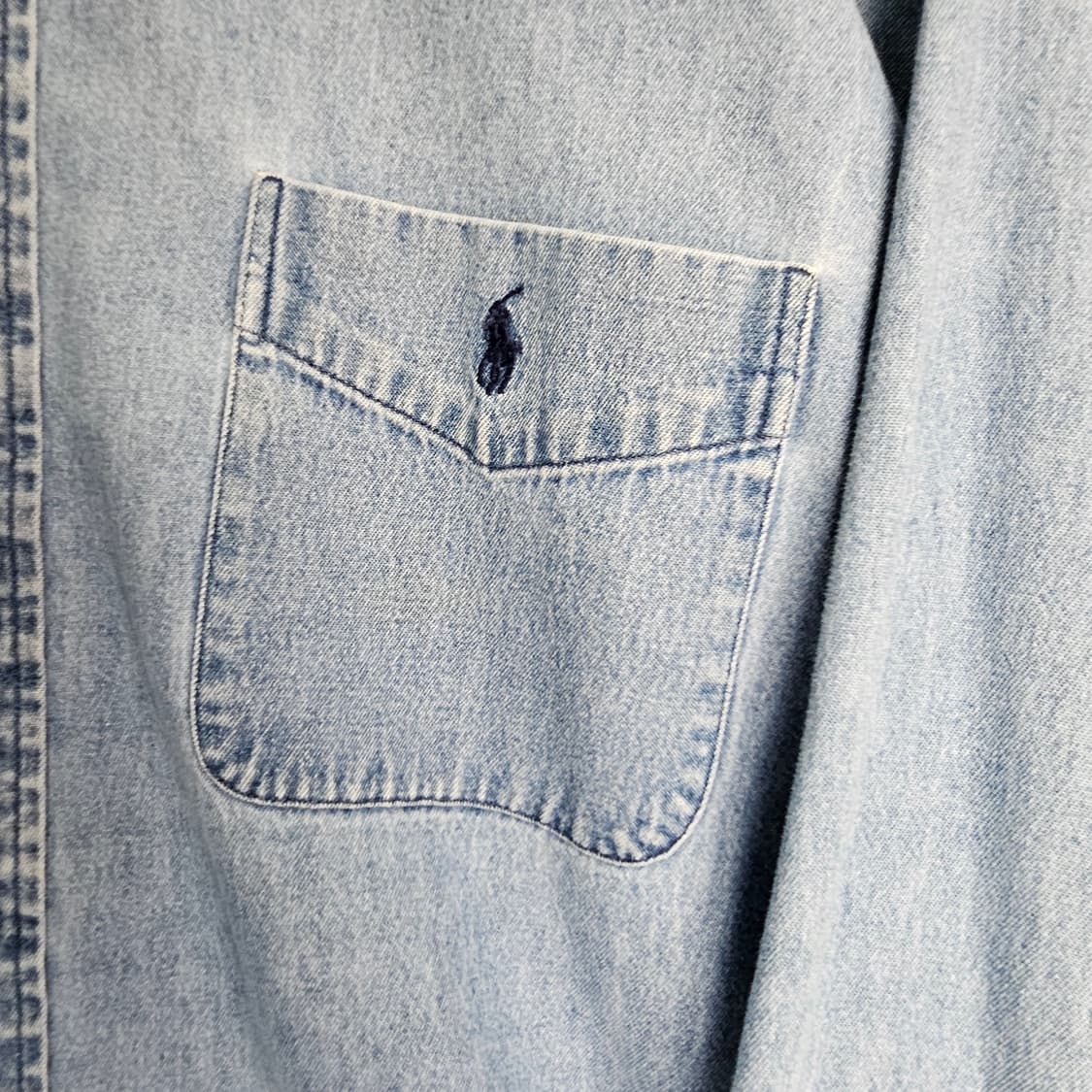 90s 폴로 빅 셔츠 데님 (표기 사이즈 XL) 상품이미지3