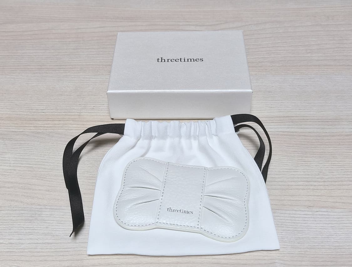 threetimes 쓰리타임즈 쓰탐 보우 카드지갑 화이트 상품이미지1