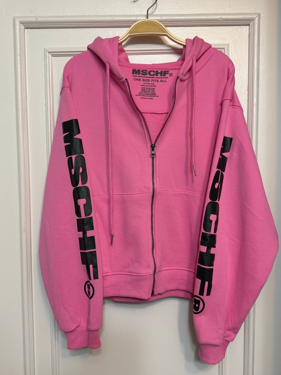 미스치프 핑크 후드 집업 상품이미지1