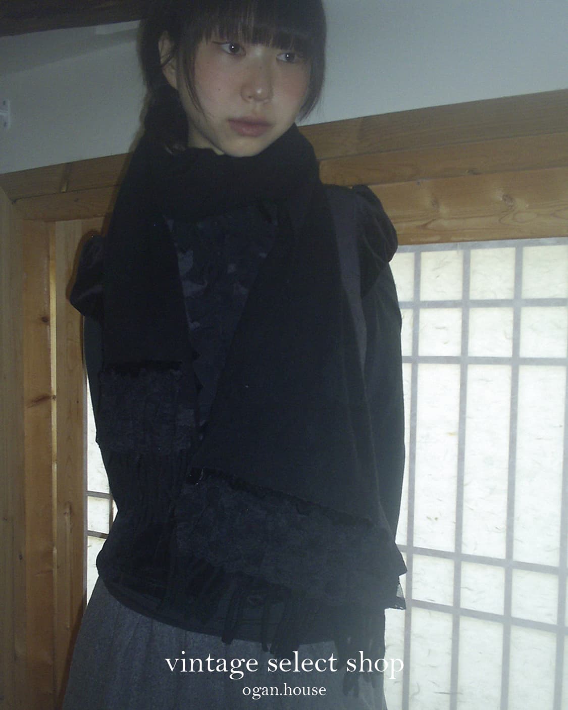 vintage lace wool&cashmere muffler 상품이미지5