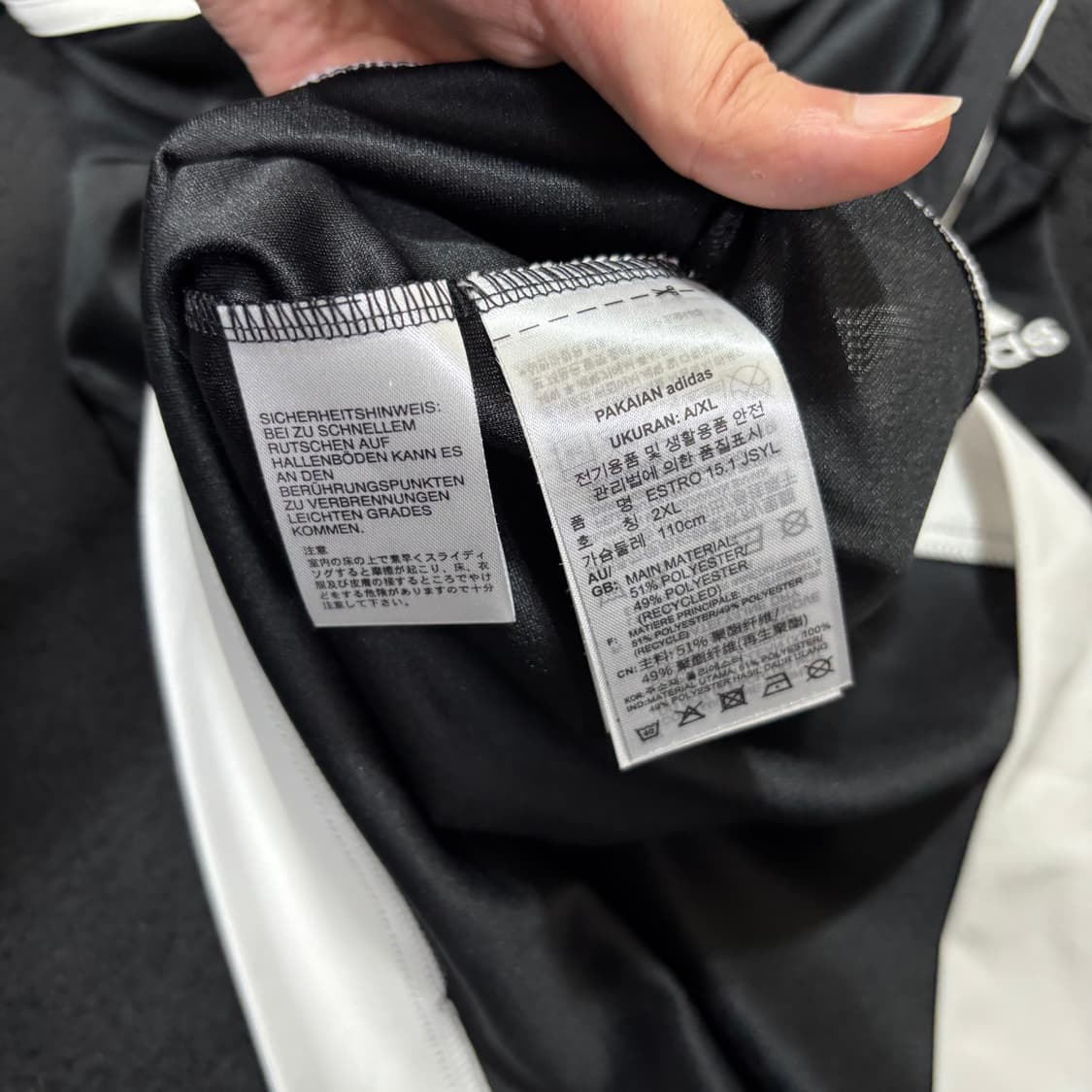 L-XL 아디다스 블랙 삼선 기능성 긴팔 롱슬리브 상품이미지4
