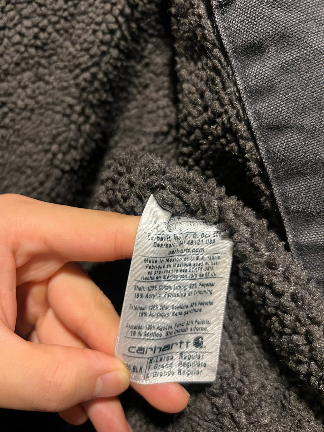 [XL]칼하트 USA 플리스 라이닝 빈티지 워싱 블랙 워크 베스트 상품이미지5