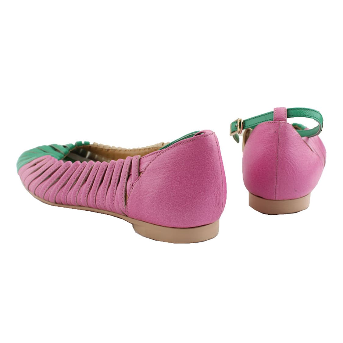 츠모리 컬러블록 위빙 앵클스트랩 플랫슈즈 23 상품이미지5