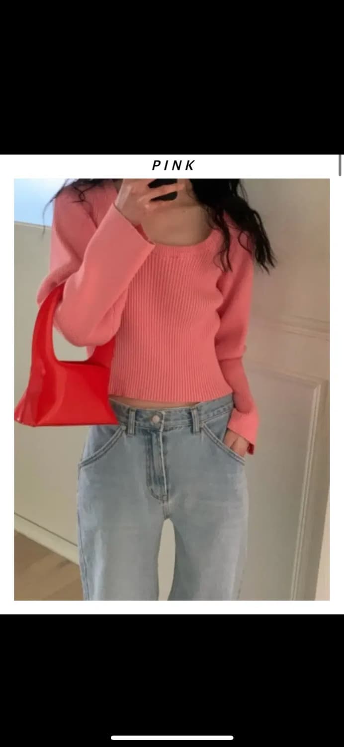 위아 마리 퍼프 니트 핑크 상품이미지2