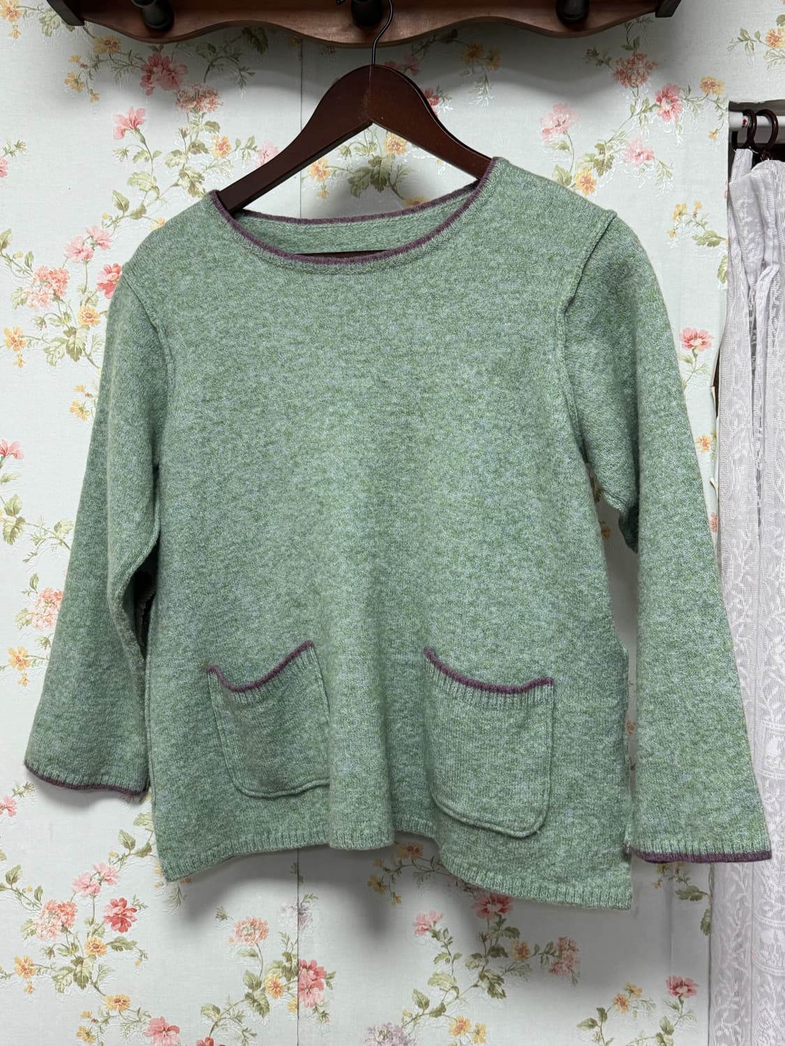 7부 배색 니트 상품이미지1