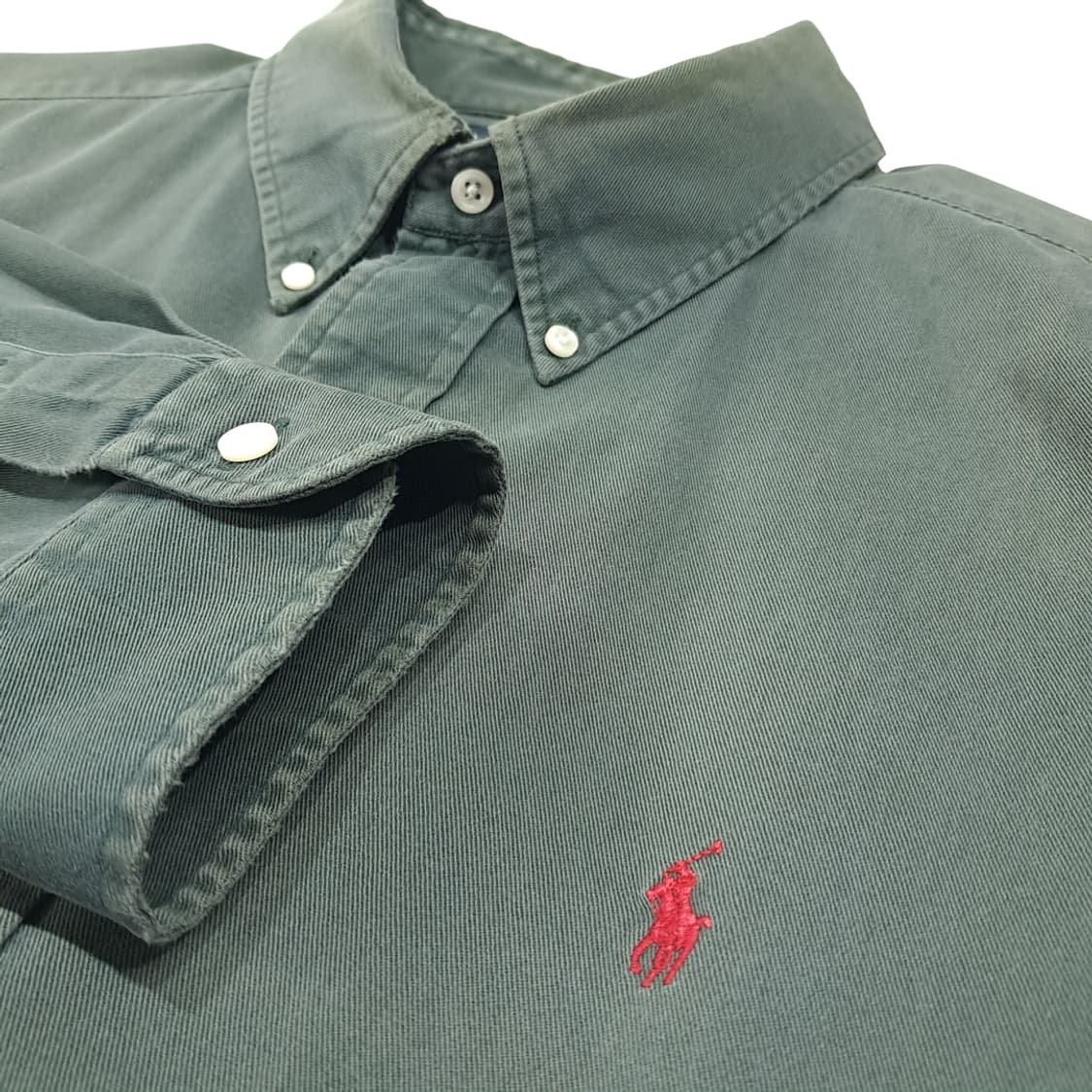 CL517 2XL 폴로 90s 페이디드 세이지그린 빈티지 셔츠 남방 상품이미지5