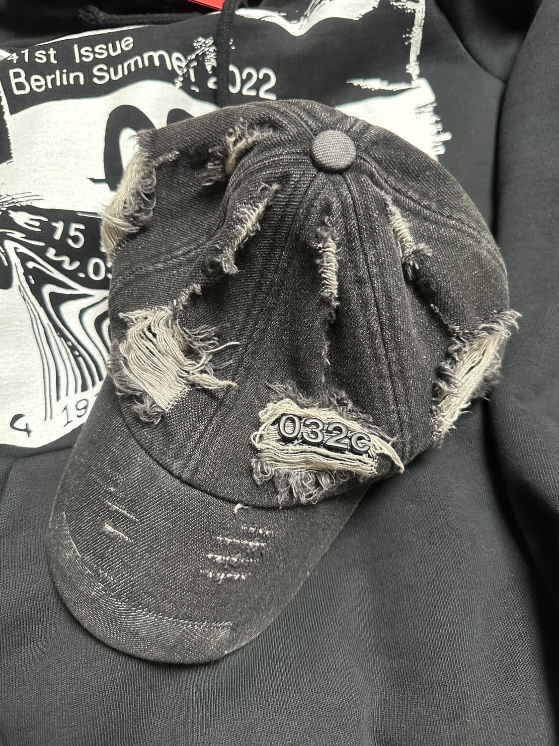 032c 해시드 데미지 볼캡 상품이미지2