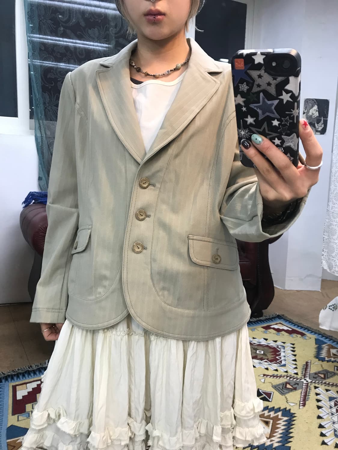 여성 코튼 스판 3버튼 블레이저  상품이미지1