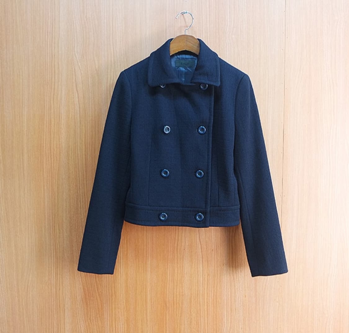 i c b 울 100%   네이비 더블 버튼 숏 자켓 상품이미지4