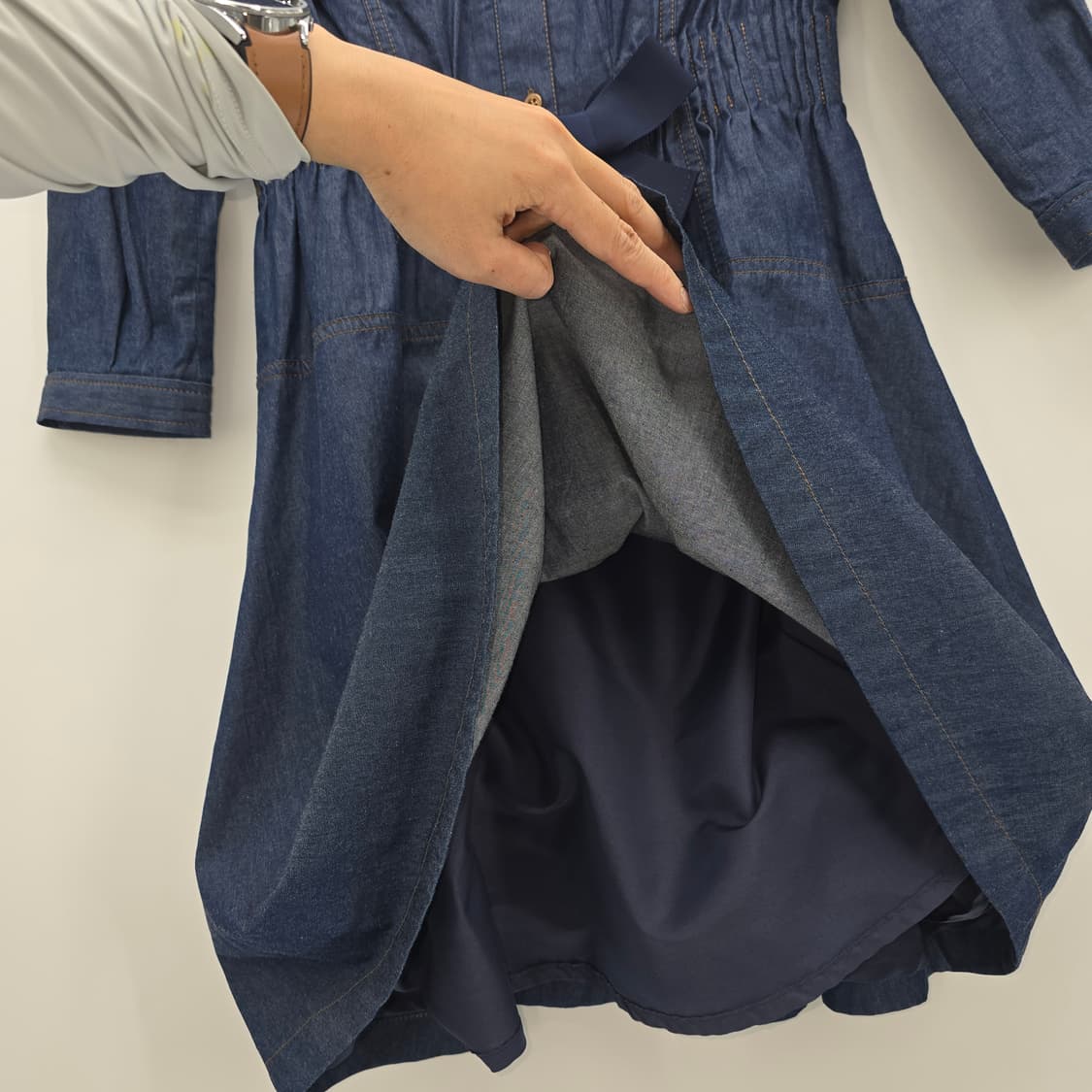 SATIN 데님 미니 원피스 S 상품이미지7