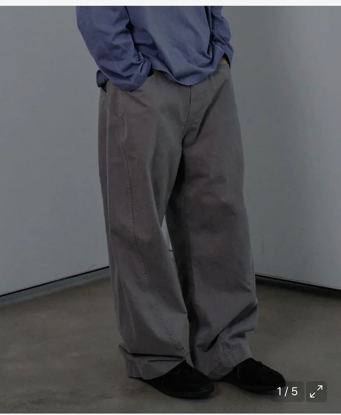 0) 다이브인 WASHED CURVED PANTS 라이트그레이 상품이미지1