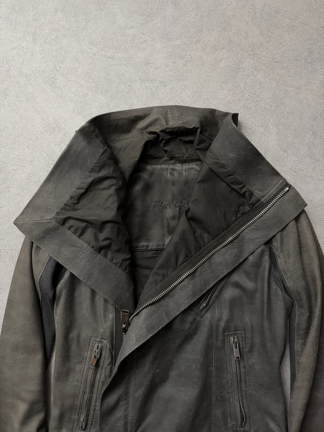 릭오웬스 하이넥 램스킨 자켓 상품이미지4