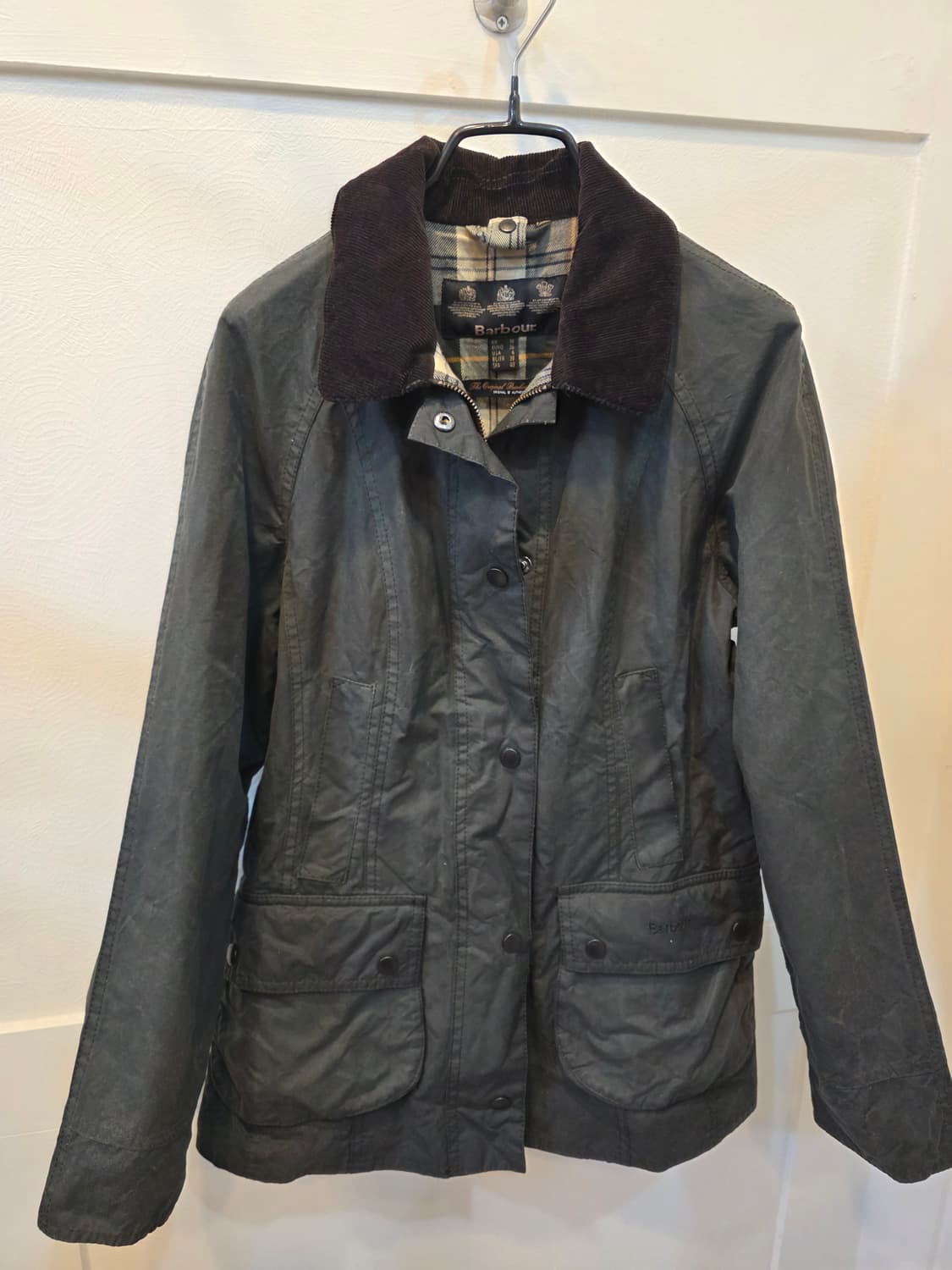 바버 왁스 코튼 자켓 코듀로이 카라 상품이미지2